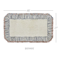 Kaila Ticking Blue Bathmat 27x48 - The Fox Decor