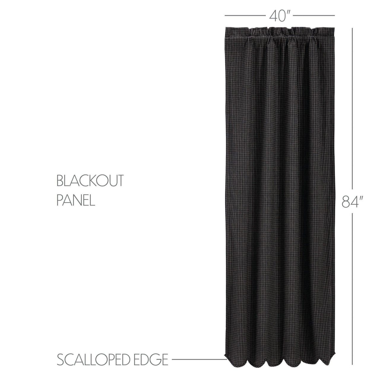 Kettle Grove Plaid Scalloped Blackout Panel 84x40 VHC Brands - The Fox Decor
