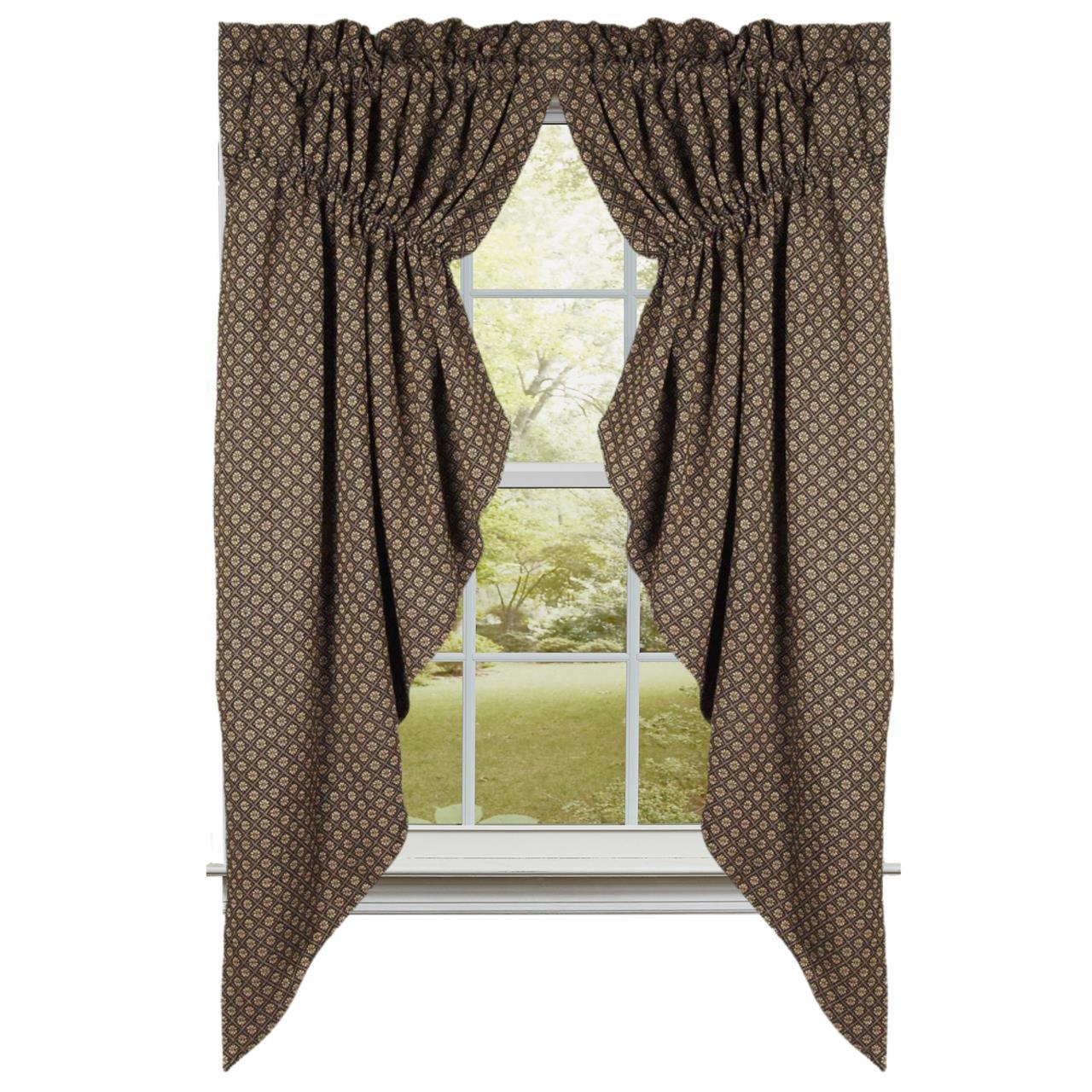 Black Nutmeg Kingston Jacquard Gathered Swag Lined C6310011 - The Fox Decor