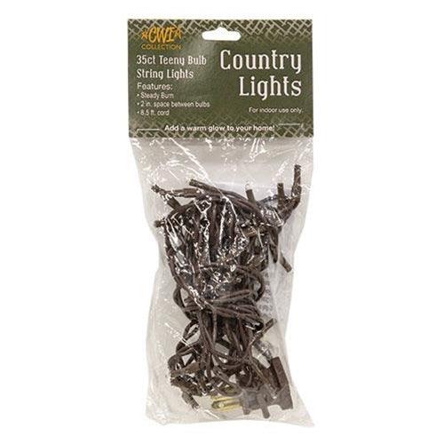 Teeny Lights, Brown Cord, 35ct - The Fox Decor