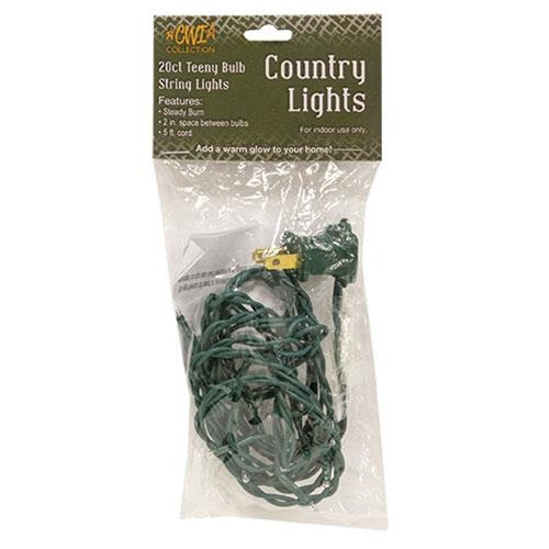 Teeny Lights, Green Cord, 20ct