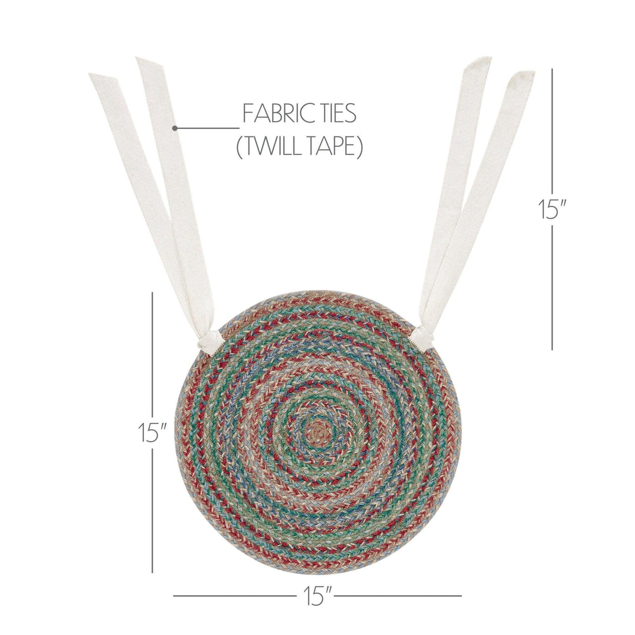 Multi Jute Chair Pad 15 inch Diameter - The Fox Decor