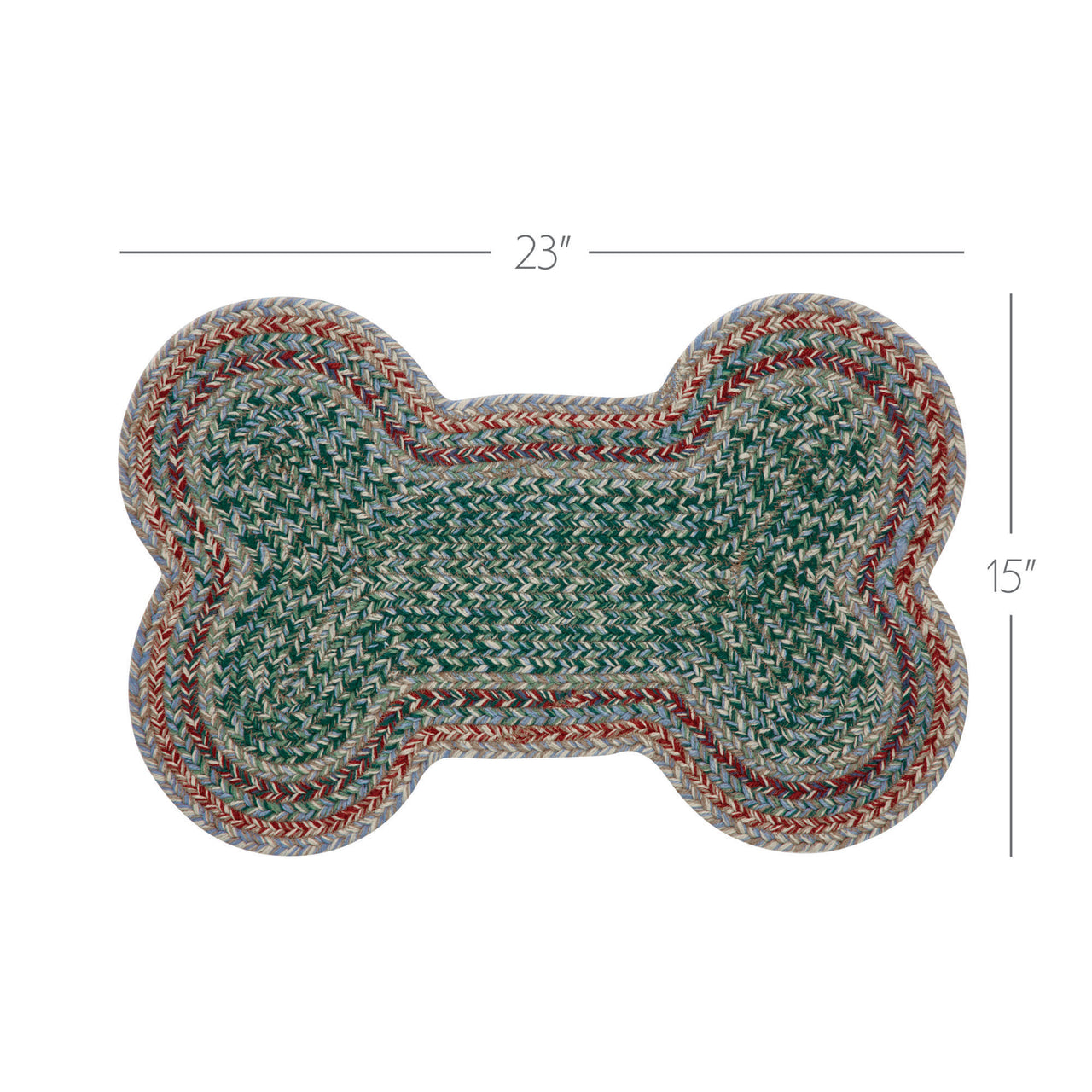 Multi Indoor/Outdoor Medium Bone Shape Braided Rug 15"x23" VHC Brands - The Fox Decor