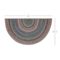 Thumbnail for Multi Jute Braided Rug Half Circle w/ Pad 19.5