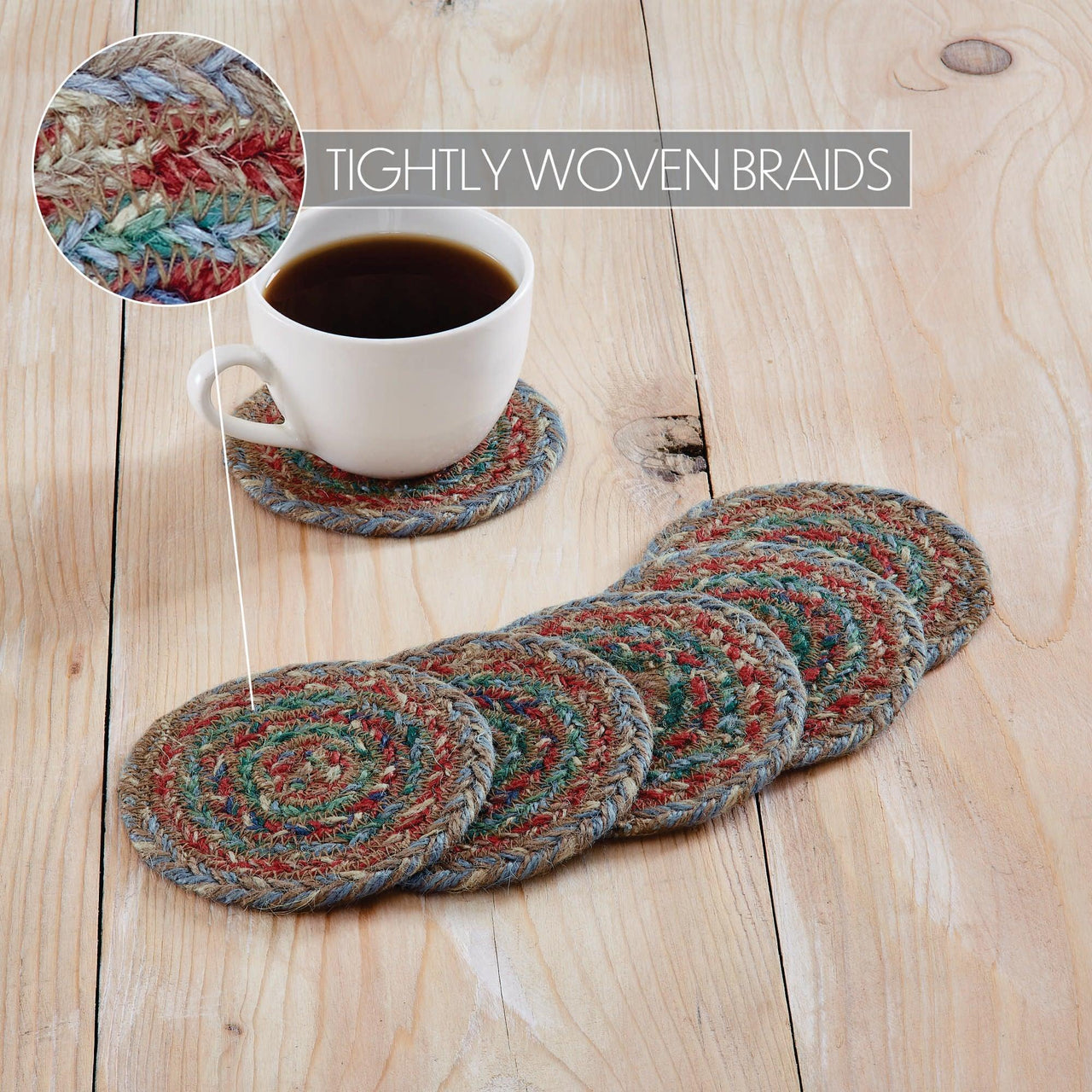 Multi Jute Coaster Set of 6 - The Fox Decor