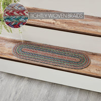 Thumbnail for Multi Jute Stair Tread Oval Latex 8.5x27 - The Fox Decor
