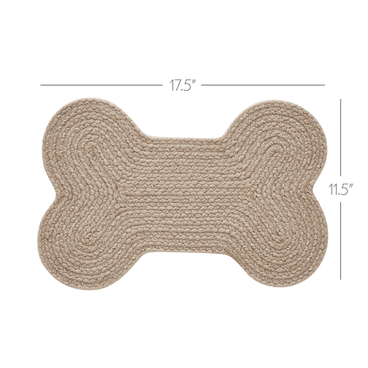 Natural Indoor/Outdoor Small Bone Braided Rug 11.5"x17.5" VHC Brands