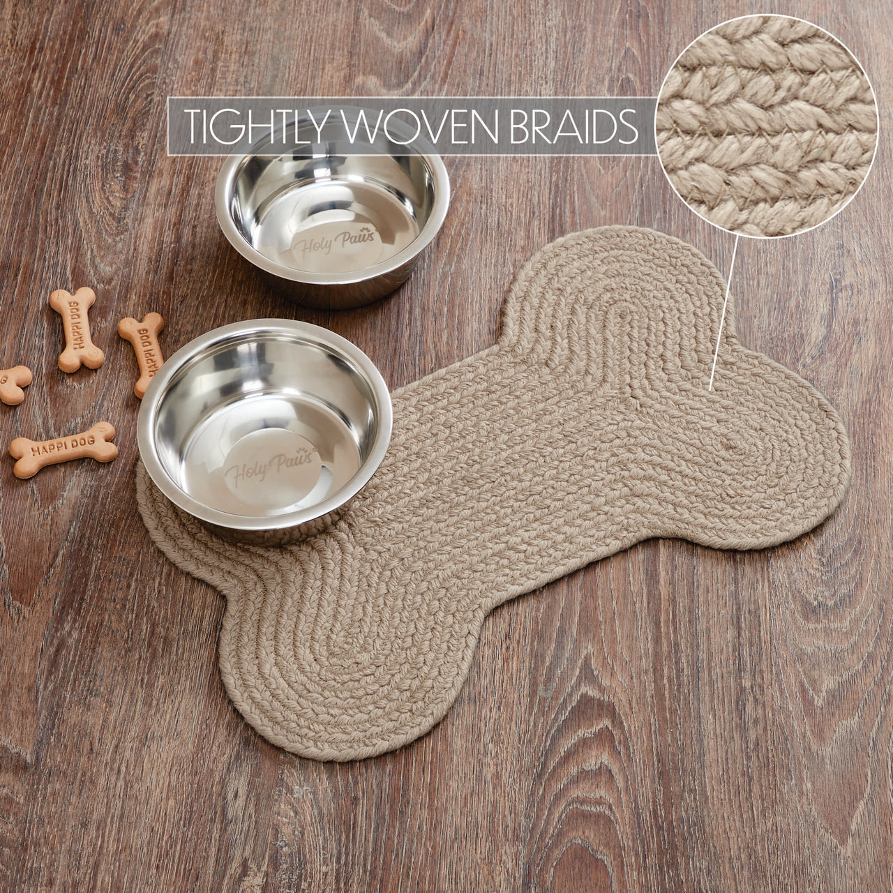 Natural Indoor/Outdoor Small Bone Braided Rug 11.5"x17.5" VHC Brands - The Fox Decor