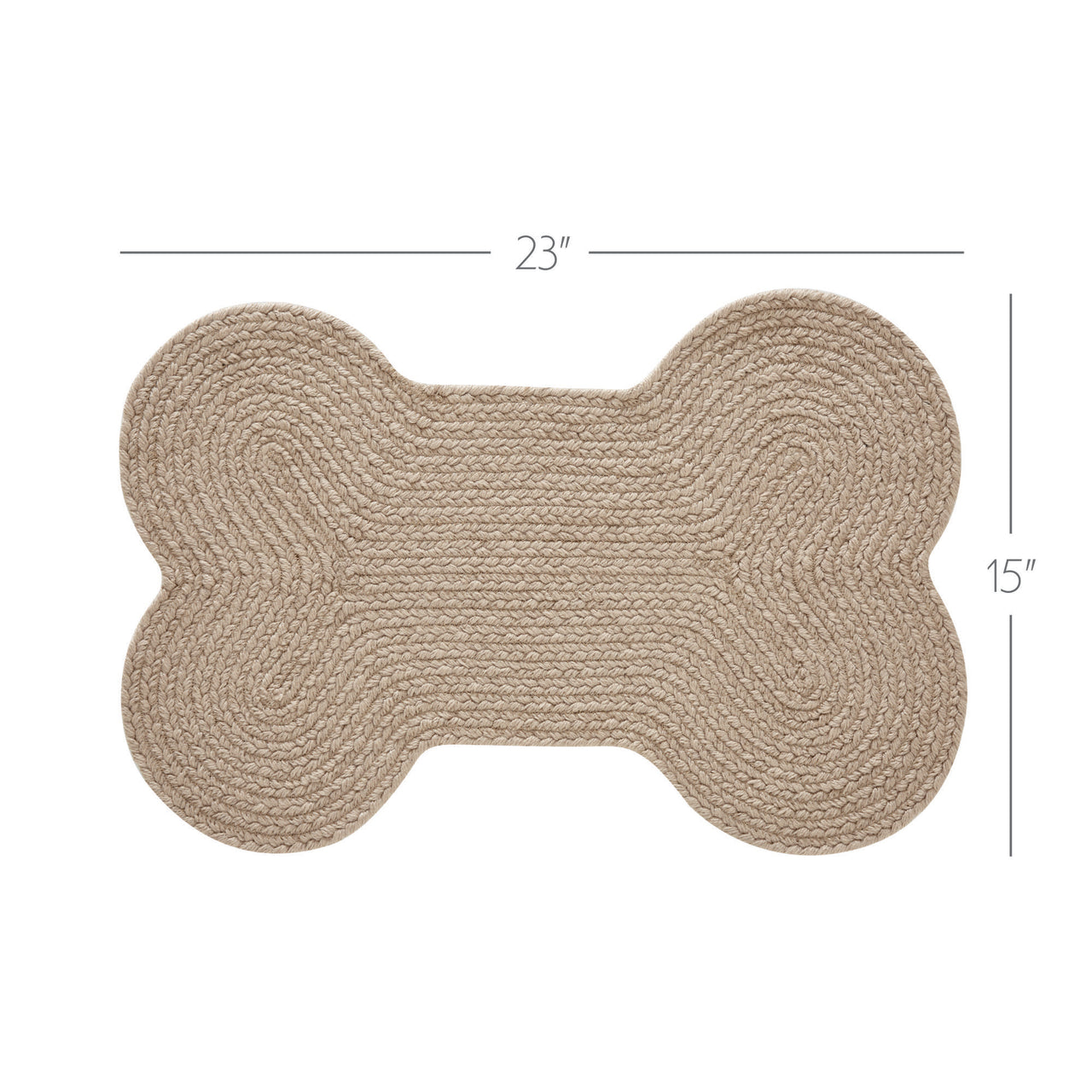 Natural Indoor/Outdoor Medium Bone Braided Rug 23"x15" VHC Brands - The Fox Decor