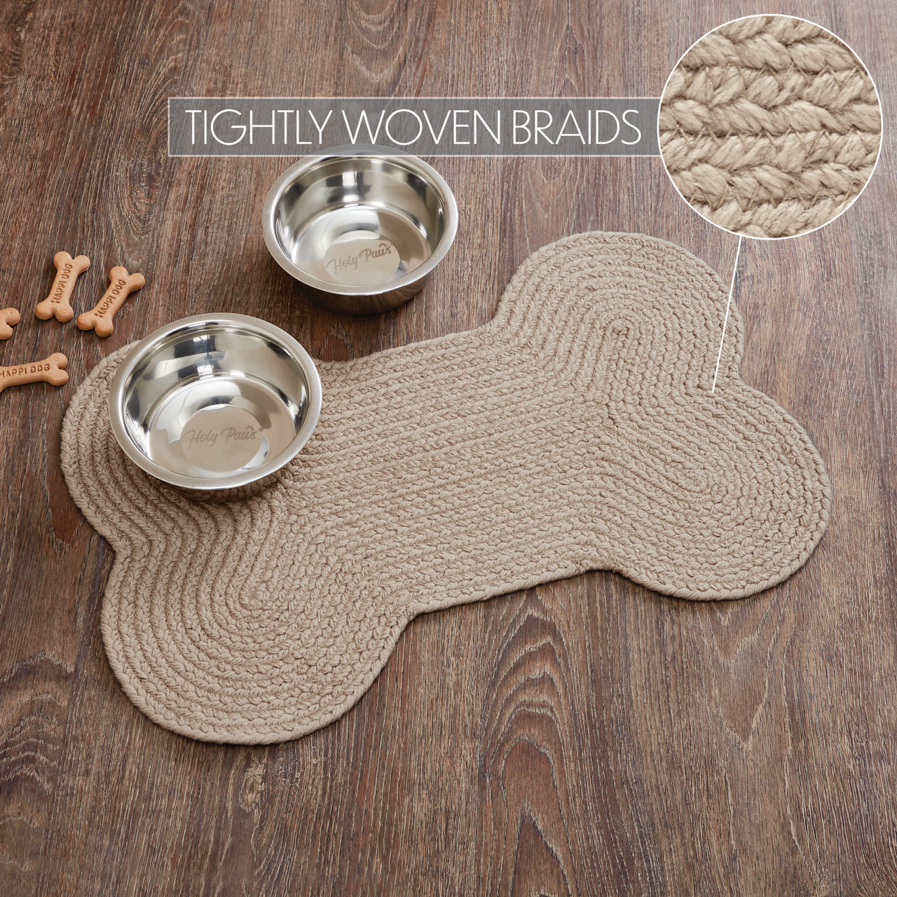 Natural Indoor/Outdoor Medium Bone Braided Rug 23"x15" VHC Brands - The Fox Decor