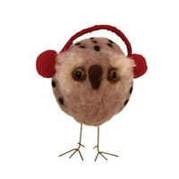 Thumbnail for Felted Owl w Earmuffs Ornament - The Fox Decor