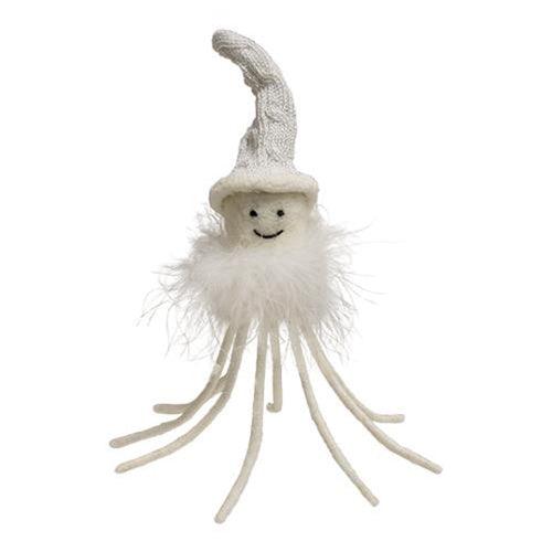 Lg Felted White Octopus Ornament - The Fox Decor