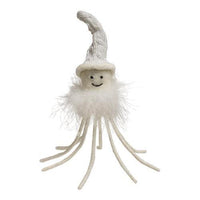 Lg Felted White Octopus Ornament - The Fox Decor
