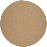 Wool Solids Area Rug - Round - S101 Wheat