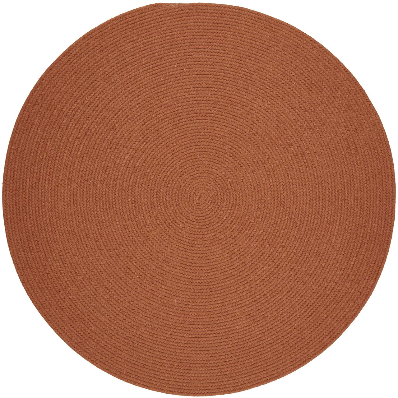 Wool Solids Area Rug - Round - S108 Terra Cotta