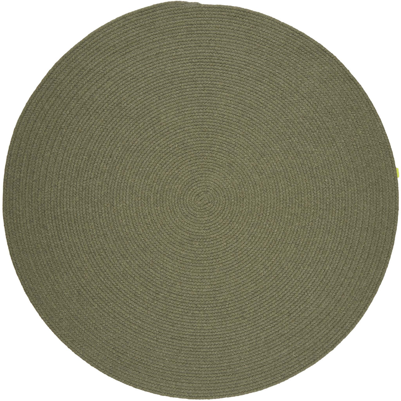 Wool Solids Area Rug - Round - S111 Moss