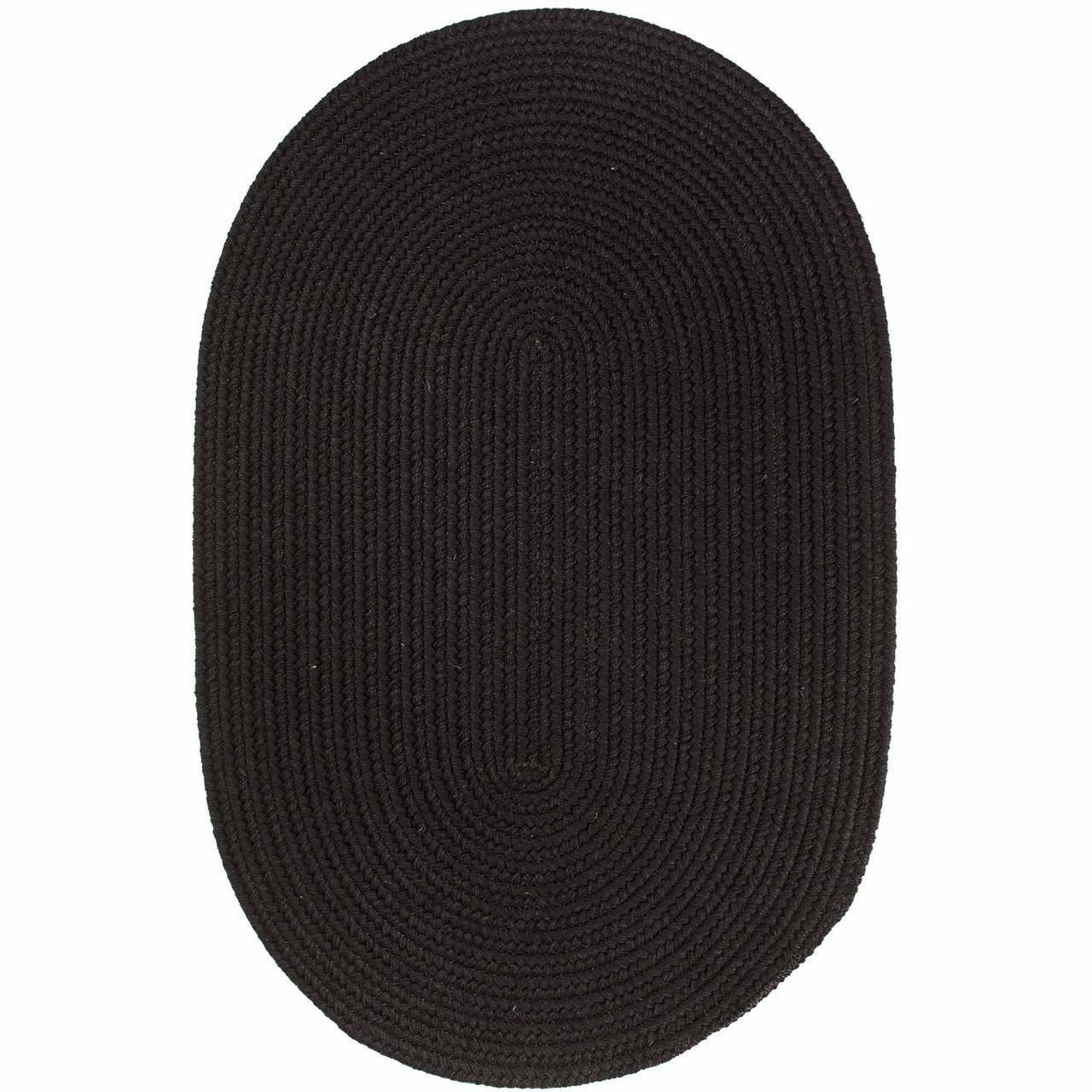 Wool Solids Area Rug - Oval - S112 Black