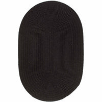 Wool Solids Area Rug - Oval - S112 Black
