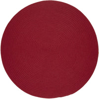 Wool Solids Area Rug - Round - S120 Scarlet