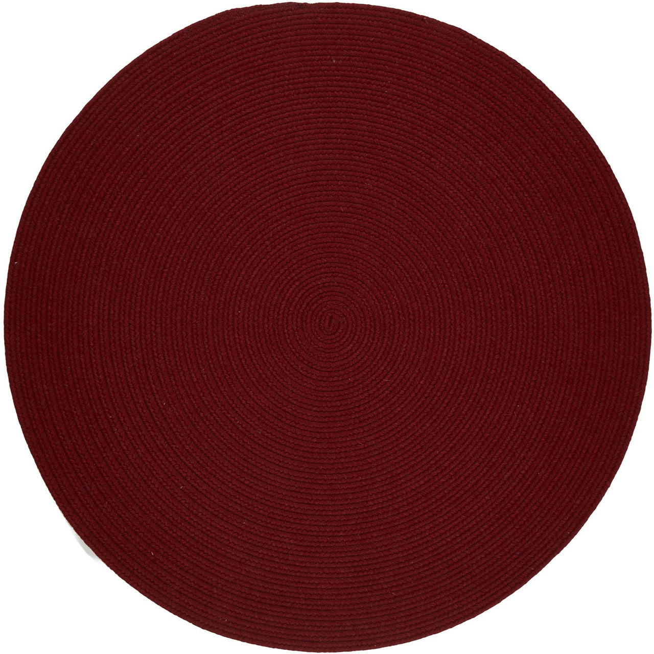 Wool Solids Area Rug - Round - S121 Barn Red