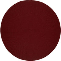 Wool Solids Area Rug - Round - S121 Barn Red