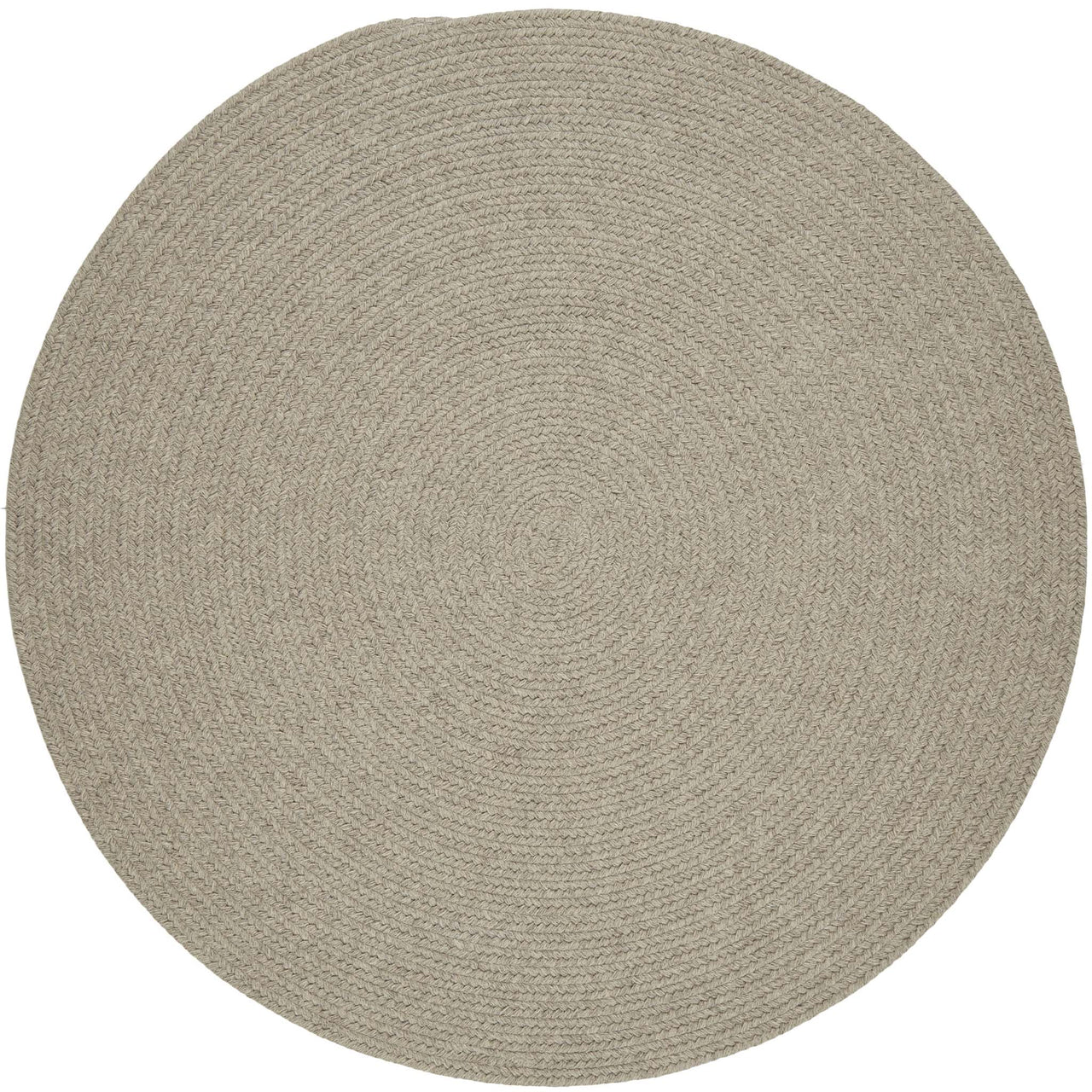 Wool Solids Area Rug - Round - S123 Light Grey