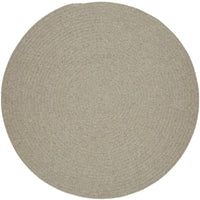 Wool Solids Area Rug - Round - S123 Light Grey