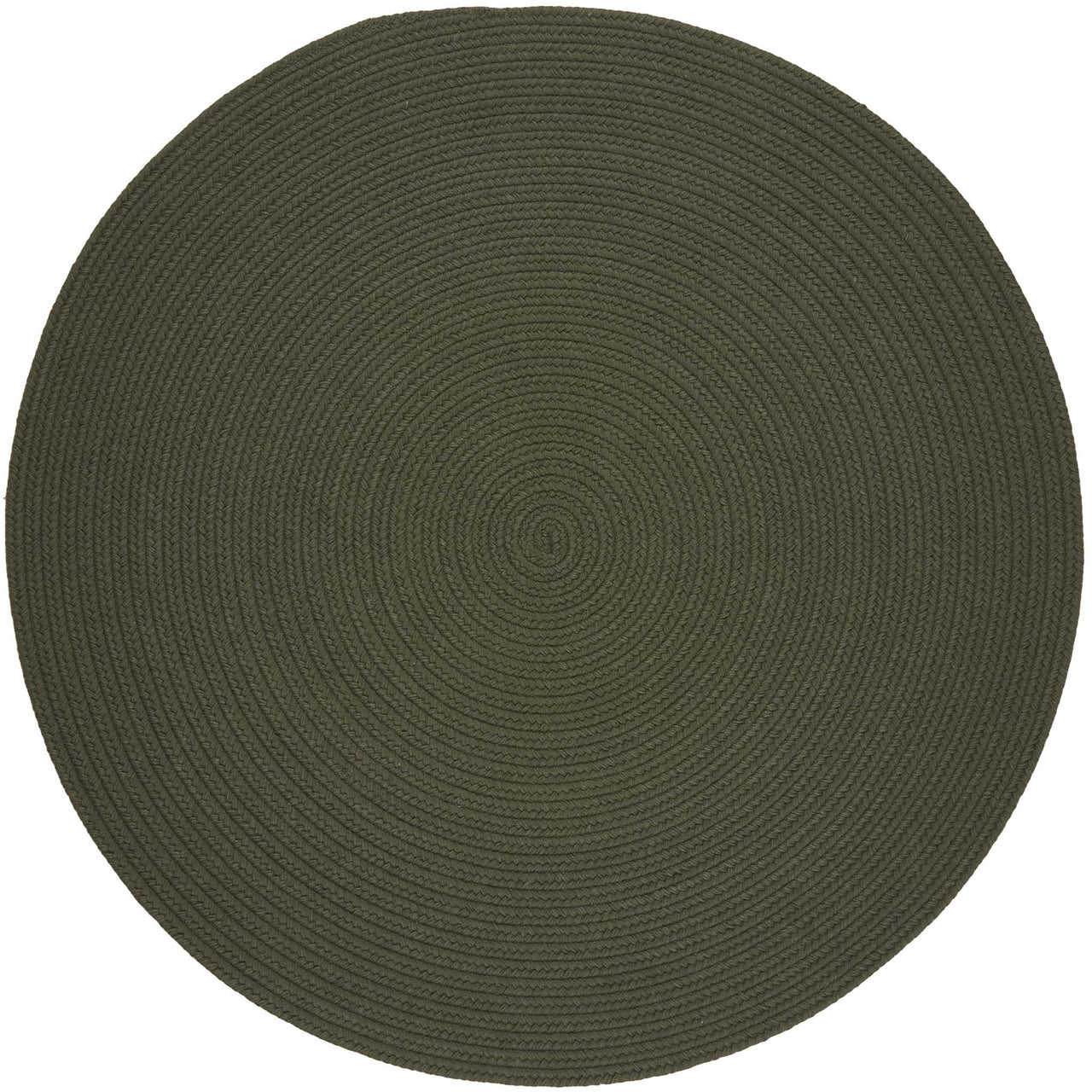 Wool Solids Area Rug - Round - S129 Dark Sage