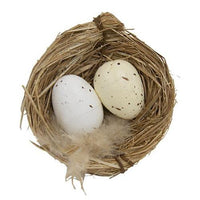 6 Set Natural Eggs in Nests - The Fox Decor