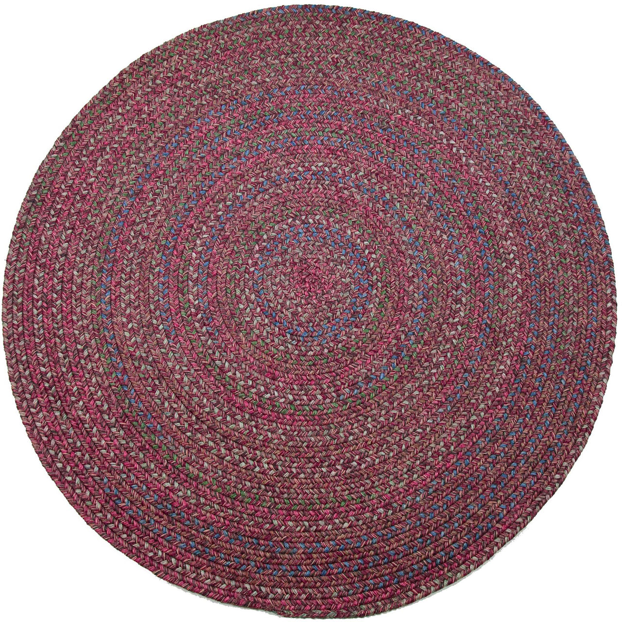 Burgundy Multicolored Round Area Rug