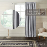 Thumbnail for Sawyer Mill Black Ticking Stripe Blackout Panel Curtain 84x40 VHC Brands