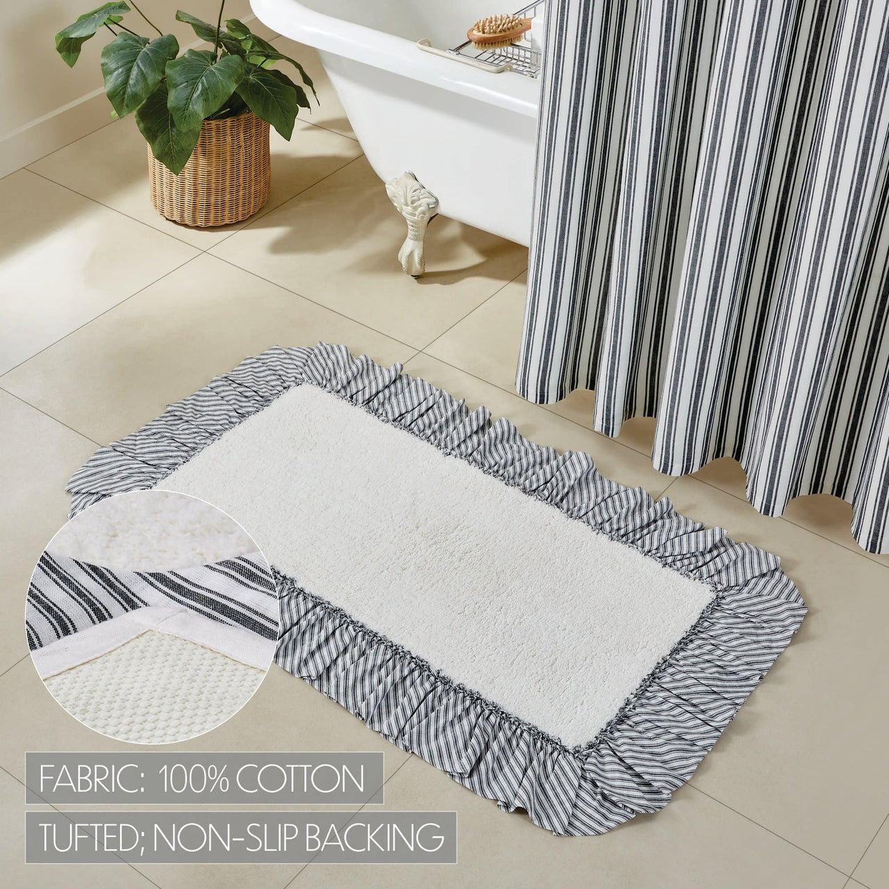 Sawyer Mill Black Bathmat 27x48 - The Fox Decor