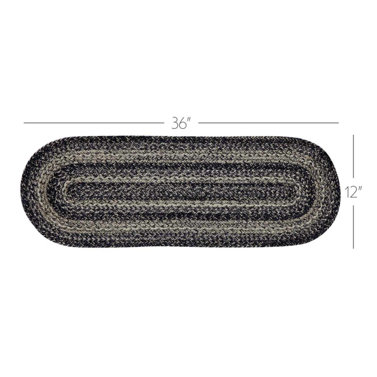 Sawyer Mill Black White Jute Oval Runner 12x36 - The Fox Decor