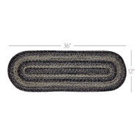 Sawyer Mill Black White Jute Oval Runner 12x36 - The Fox Decor