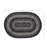 Sawyer Mill Black White Jute Oval Placemat 13x19 - The Fox Decor