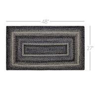 Thumbnail for Sawyer Mill Black White Jute Braided Rug Rectangular with Rug Pad 27