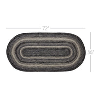 Thumbnail for Sawyer Mill Black White Jute Braided Oval Rug with Rug Pad 3x6' VHC Brands