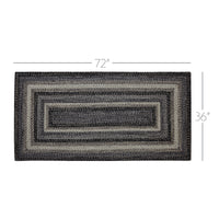 Sawyer Mill Black White Jute Braided Rug Rectangular with Rug Pad 36x72