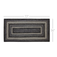 Thumbnail for Sawyer Mill Black White Jute Braided Rug Rectangular with Rug Pad 36x72