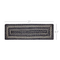 Thumbnail for Sawyer Mill Black White Jute Braided Stair Tread Rect Latex 8.5x27 VHC Brands - The Fox Decor