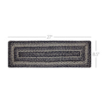 Thumbnail for Sawyer Mill Black White Jute Braided Stair Tread Rect Latex 8.5x27 VHC Brands
