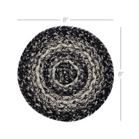 Sawyer Mill Black White Jute Trivet 8 inch Diameter Set of 3 - The Fox Decor