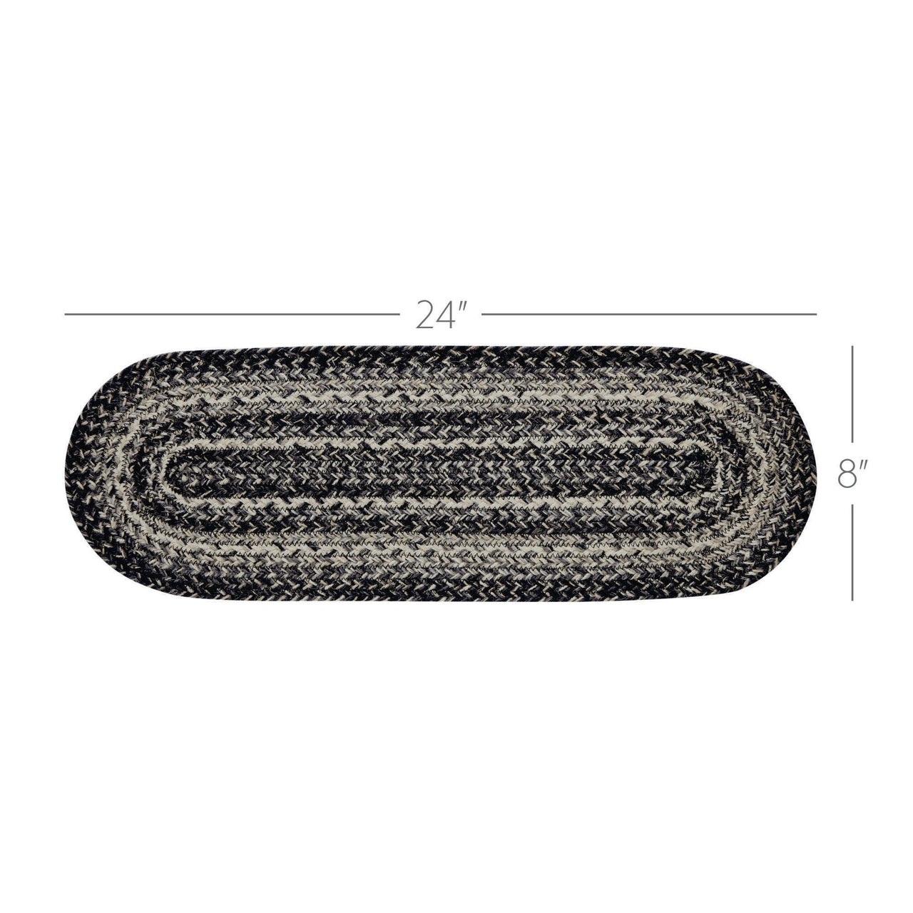 Sawyer Mill Black White Jute Oval Runner 8x24 - The Fox Decor