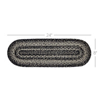 Sawyer Mill Black White Jute Oval Runner 8x24 - The Fox Decor