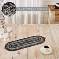 Sawyer Mill Black White Jute Oval Runner 8x24 - The Fox Decor