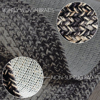 Sawyer Mill Black White Jute Braided Oval Rug with Rug Pad 3x6' VHC Brands - The Fox Decor
