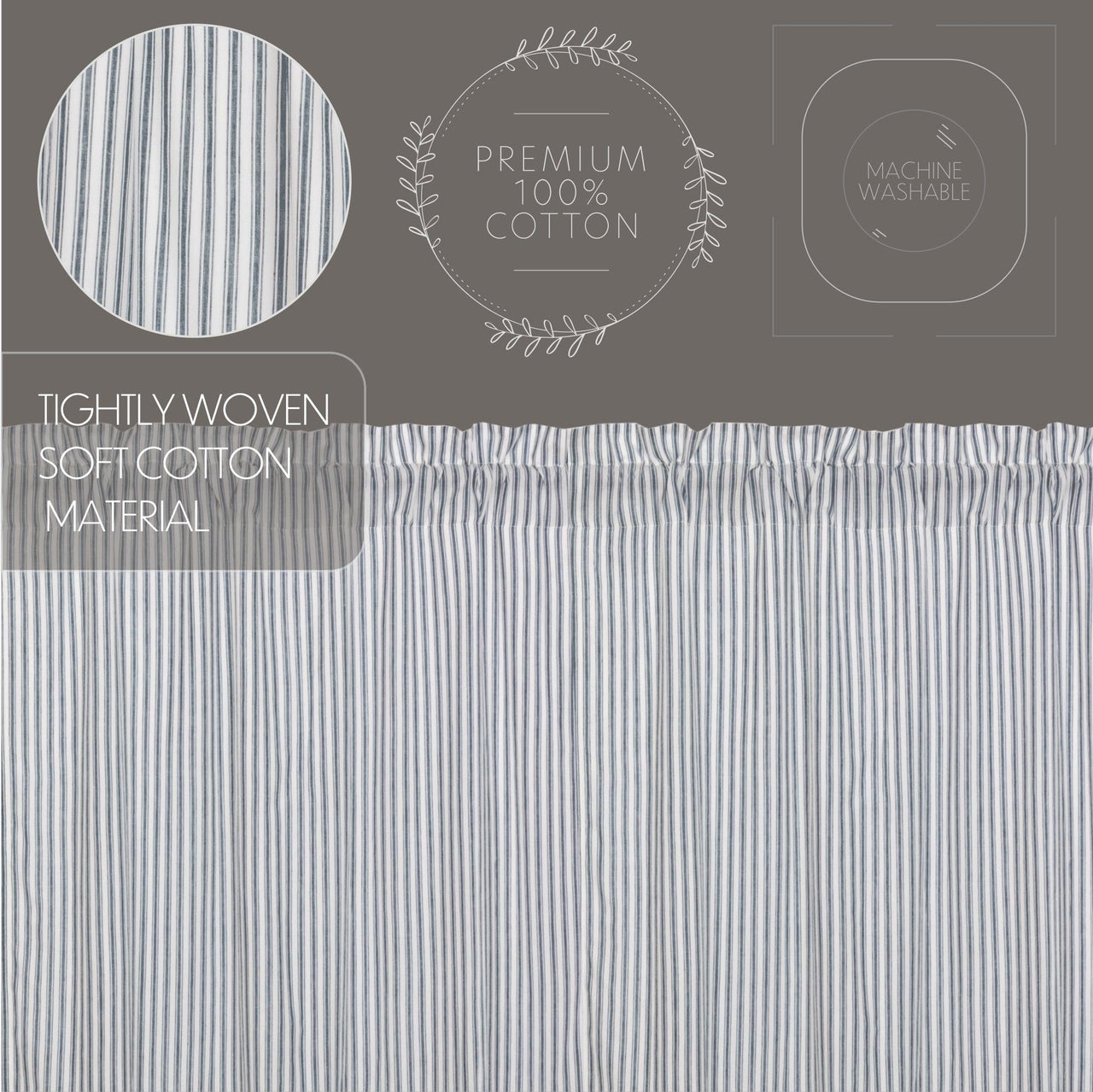 Sawyer Mill Blue Ticking Stripe Blackout Panel 84x40 VHC Brands - The Fox Decor