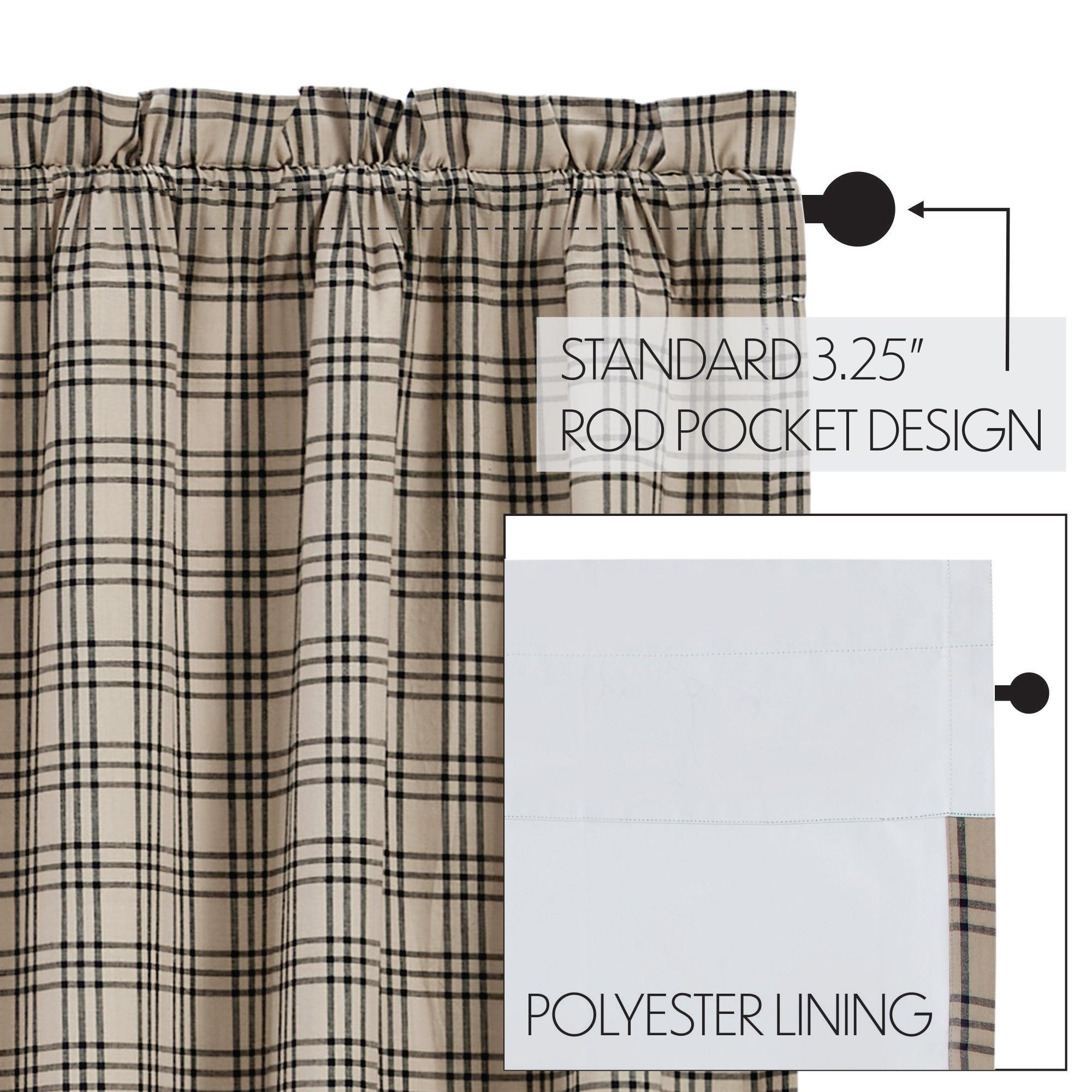Sawyer Mill Charcoal Plaid Blackout Panel Curtain 84x40 VHC Brands - The Fox Decor