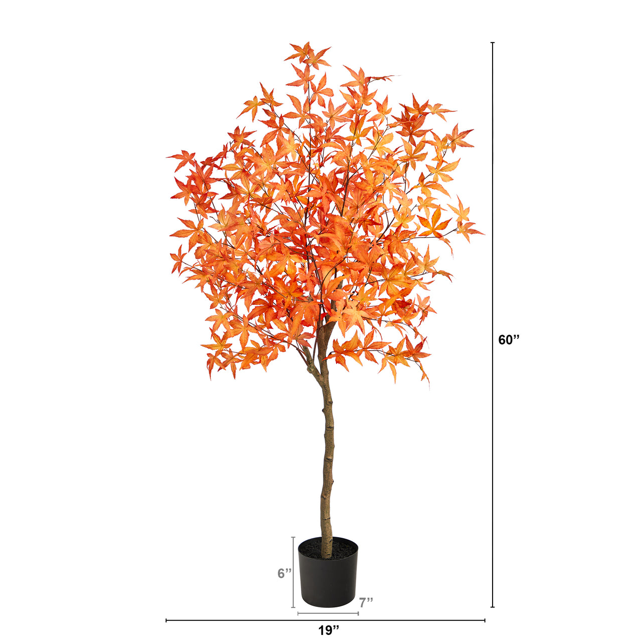 5' Autumn Maple Artificial Tree Orange