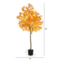 Thumbnail for 5' Autumn Maple Artificial Tree Yellow
